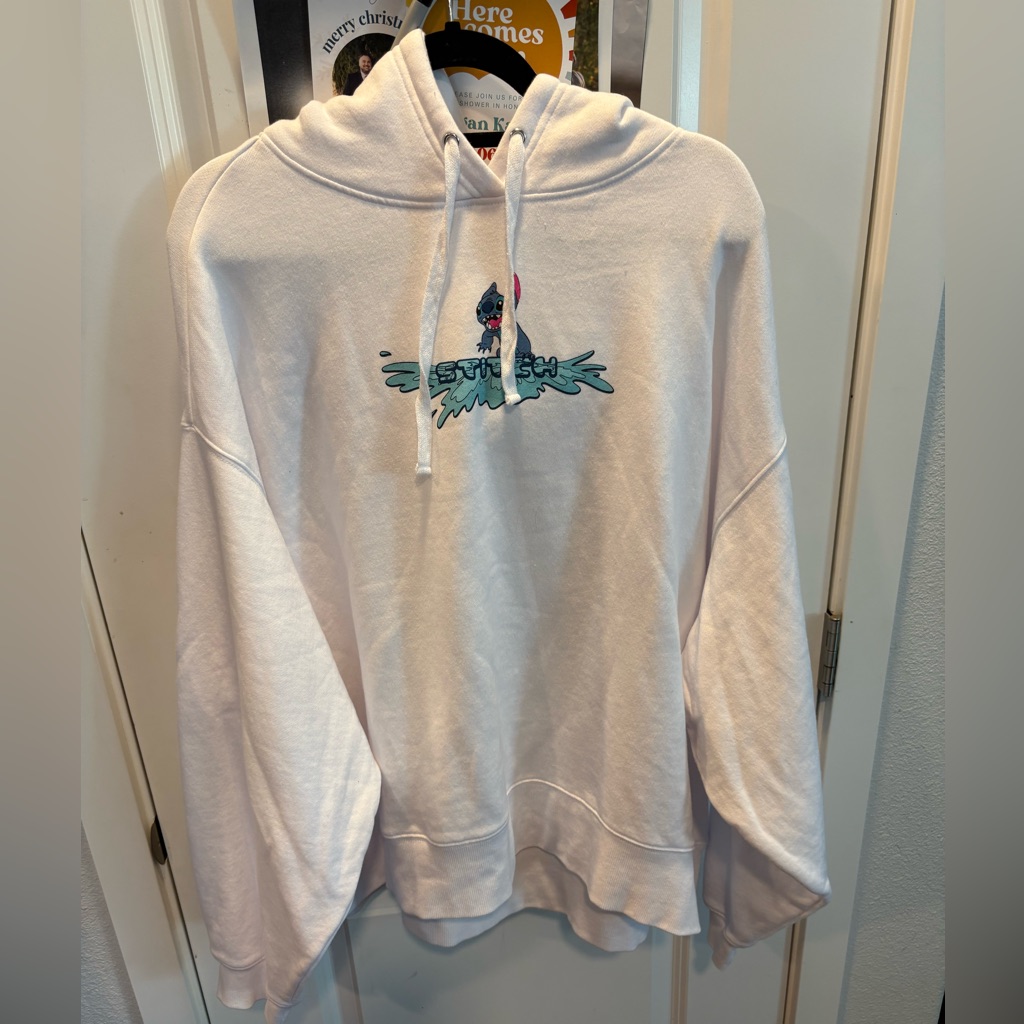 Disney White Hoodie With Stitch Design